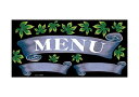 のぼり屋工房 デコレーションシール(ワンピースワイド) リボン MENU 青 69661 (1384273)