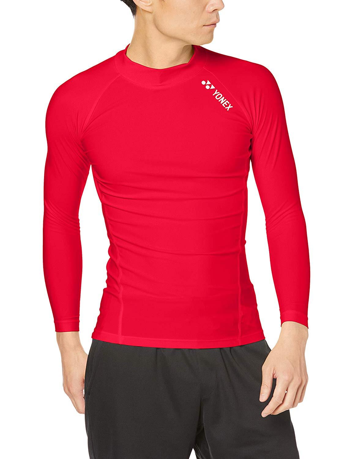 YONEX ヨネックス ユニハイネックナガソデシャツ (STBF1015) [色 : レッド] [サイズ : L]