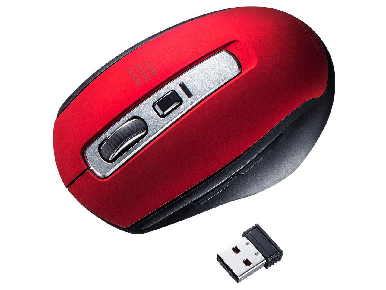SANWASUPPLY サンワサプライ サンワサプライ ワイヤレスブルーLEDマウス レッド MA-WBL161R(MA-WBL161R)