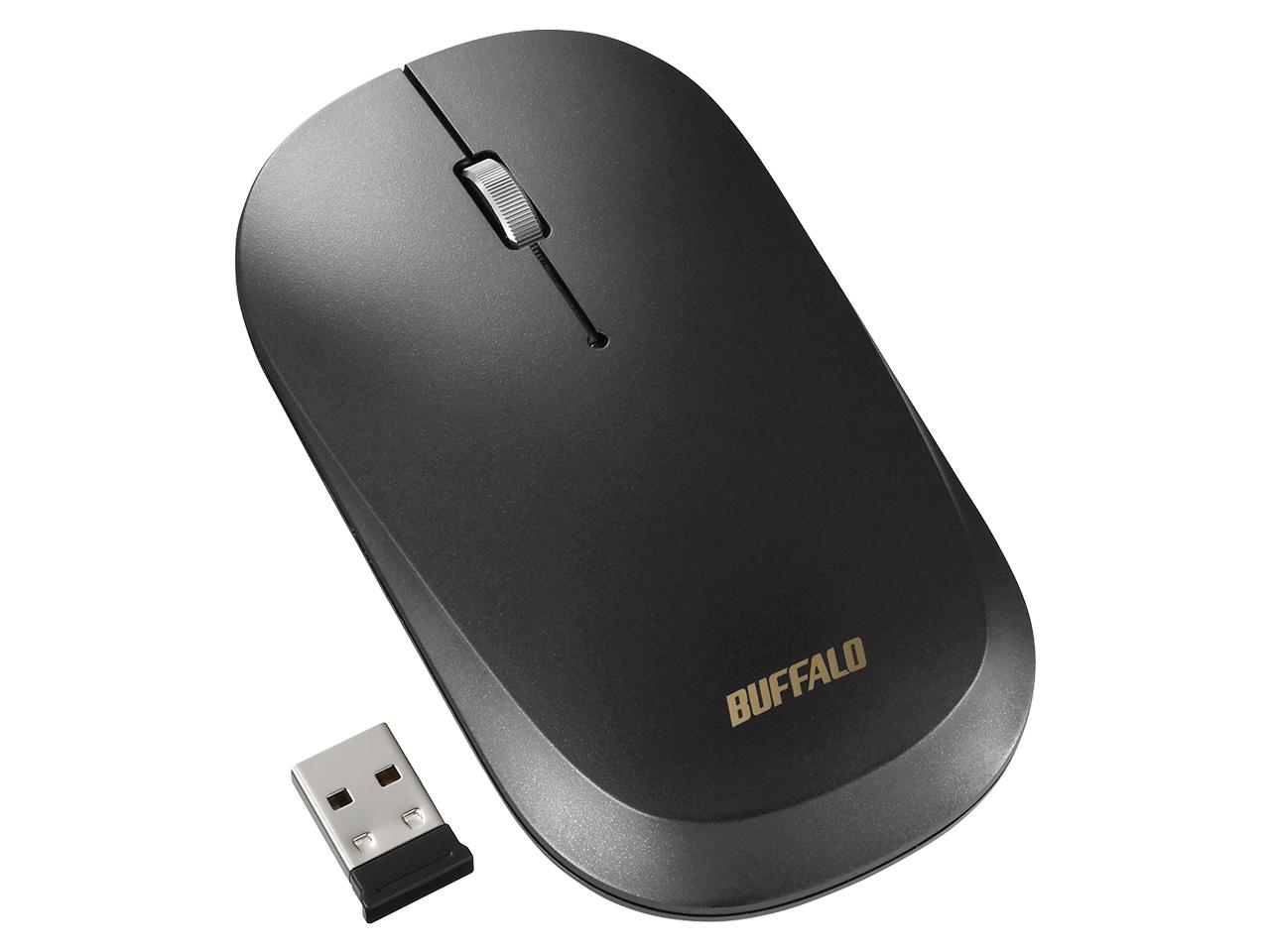 BUFFALO バッファロー 薄型 3ボタン 無線 BlueLEDマウス ノーマル ブラック(BSMBW330NBK)