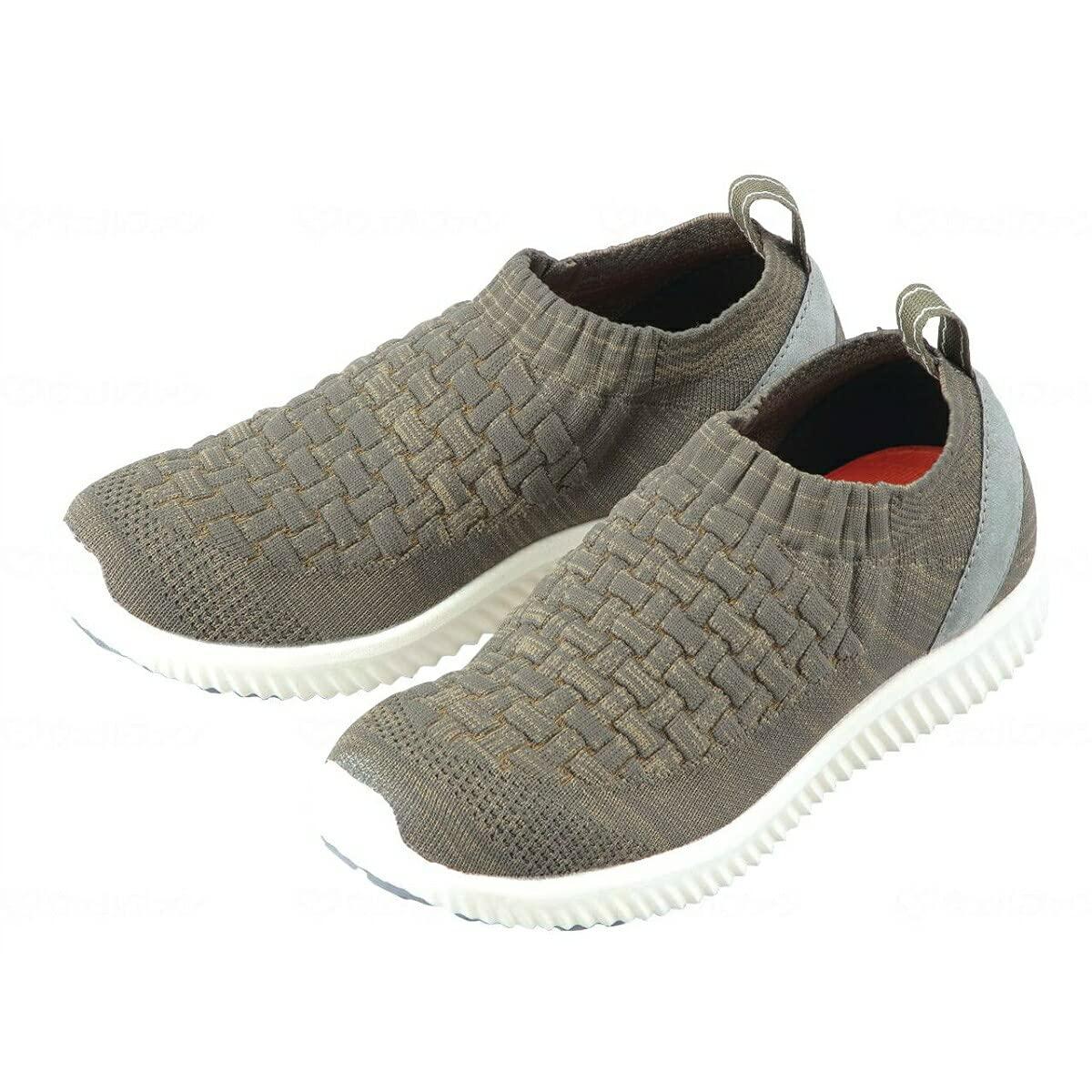 マリアンヌ SaiSai ストレッチニットスニーカー カーキ L（240～245mm） WG140 1足