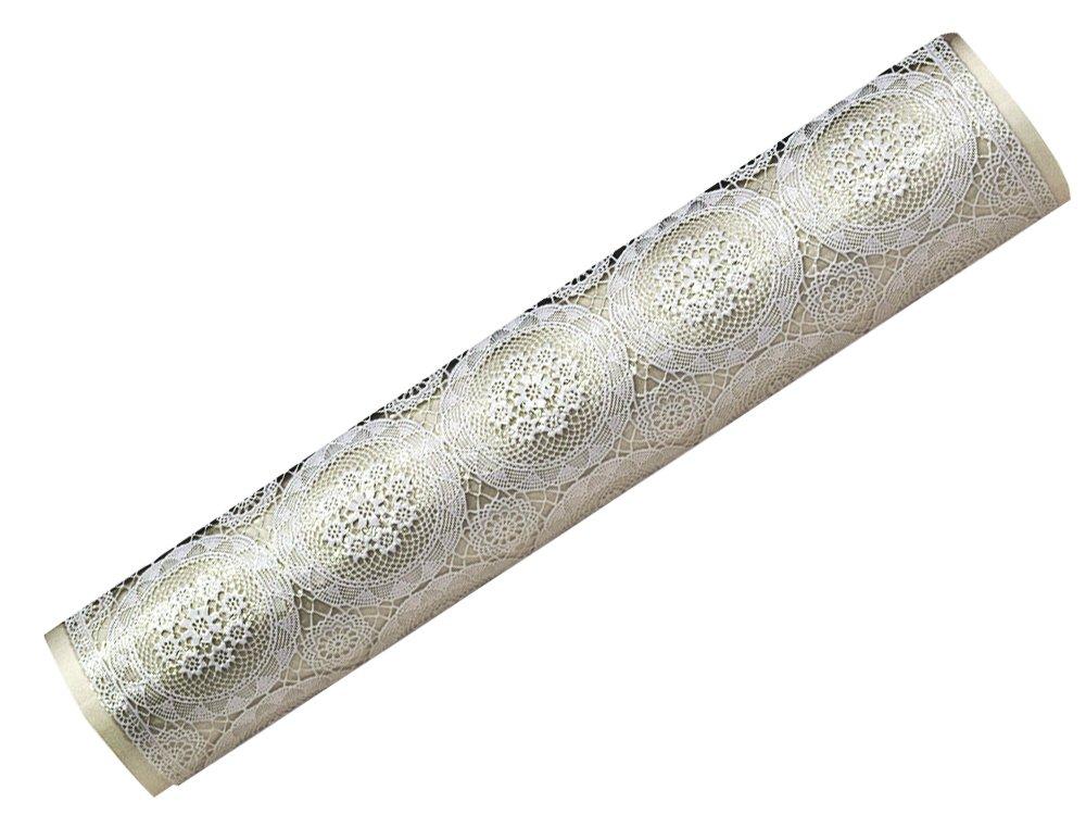 富双合成 テーブルクロス FGラミネートレース(狭幅) 約50cm幅×20m巻 L5065 ホワイト(透明表貼り) (1395..