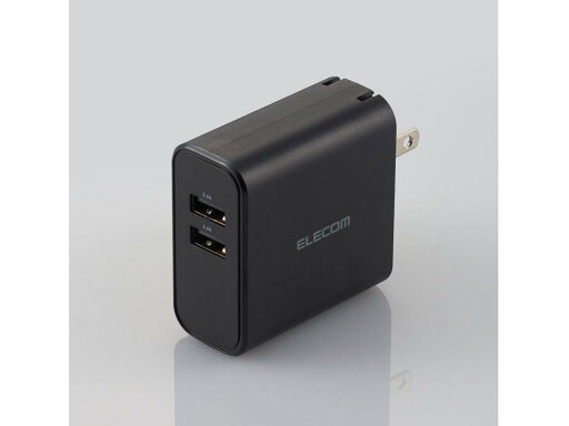ELECOM エレコム スマホ・タブレットAC充電器/4.8A/USBAメス2ポート/ブラック(MPA-ACU05BK) ELECOM エレコム スマホ・タブレットAC充電器/4.8A/USBAメス2ポート/ブラック(MPA-ACU05BK)