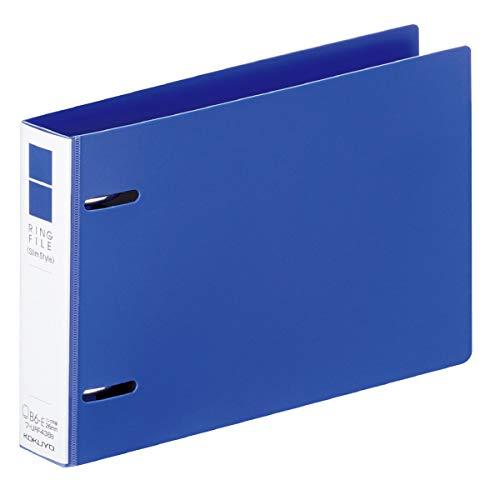 3179231 コクヨ リングファイル(スリムスタイル) B6ヨコ 2穴 220枚収容 背幅33mm 青 フ-URF438B