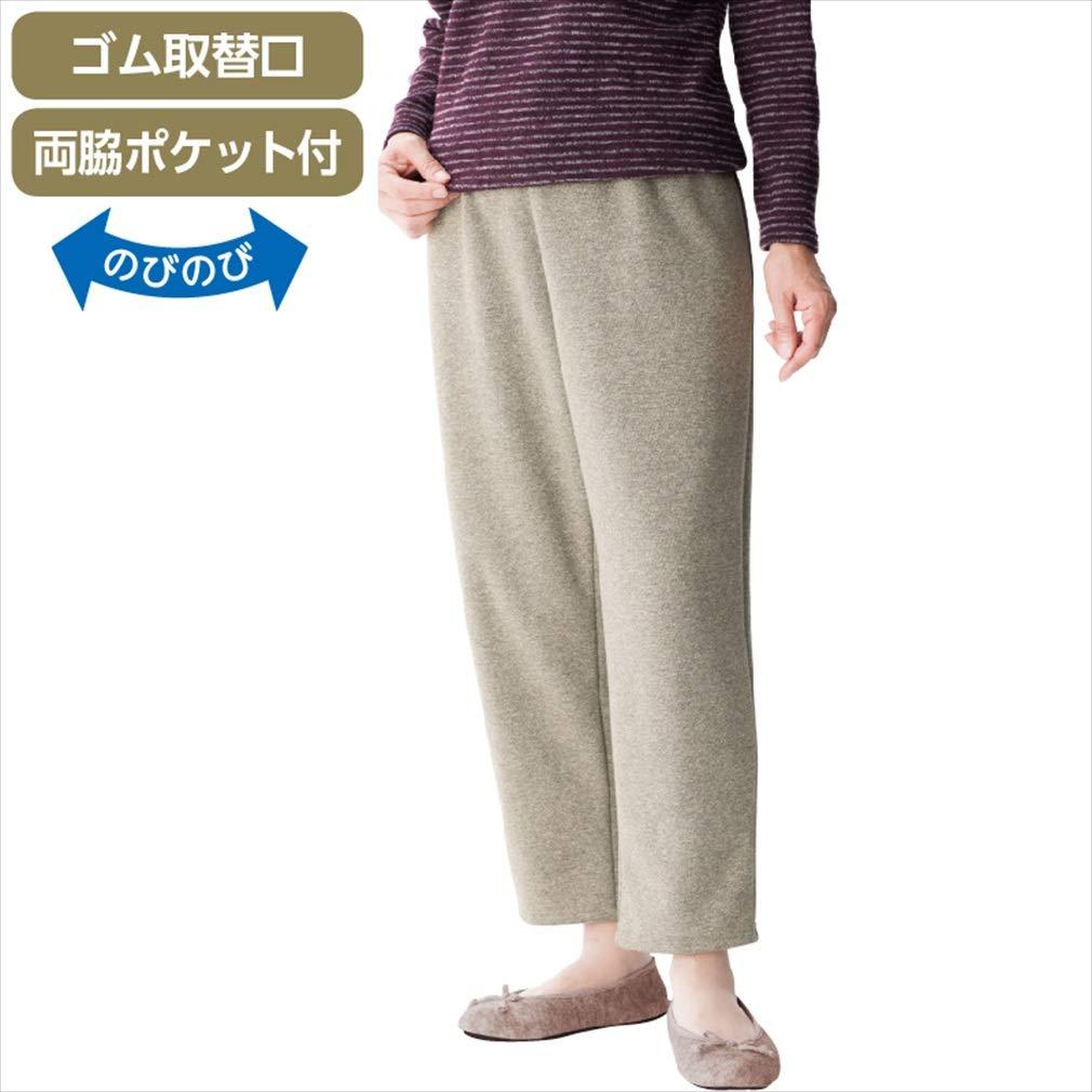 3695674 ケアファッション おしりスルッとニットパンツ 婦人用 モカ Lサイズ 89575-02