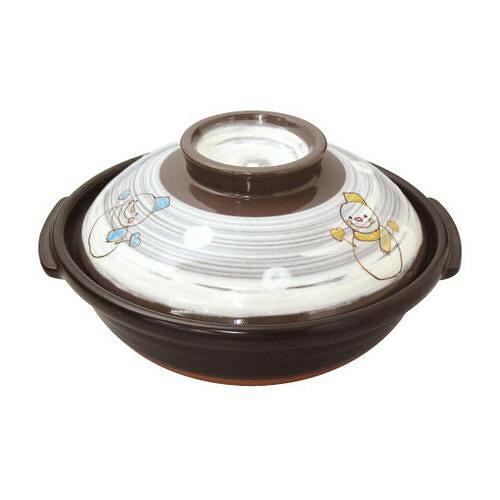 スズ木 直火土鍋 京型6号鍋 雪だるま 7120-4065 (1472676)