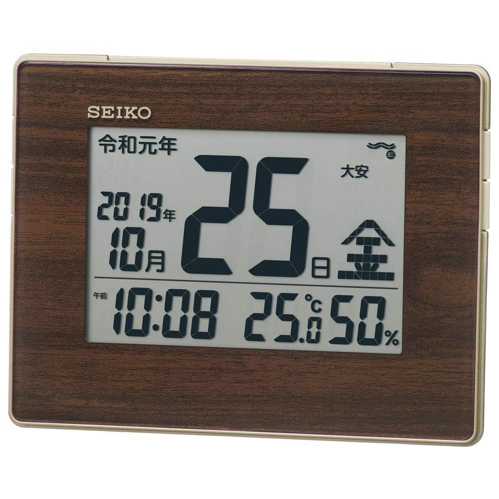 セイコークロック(Seiko Clock) セイコークロック 掛け時計 薄金色パール 本体サイズ: 12.7×16.5×2.5cm 電波 デジタル 新元号表示 掛置兼用 SQ442B
