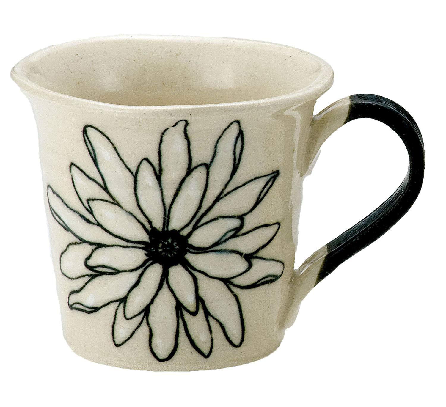 カネ三 花アートマグカップ(黒) K4089 (1507664)