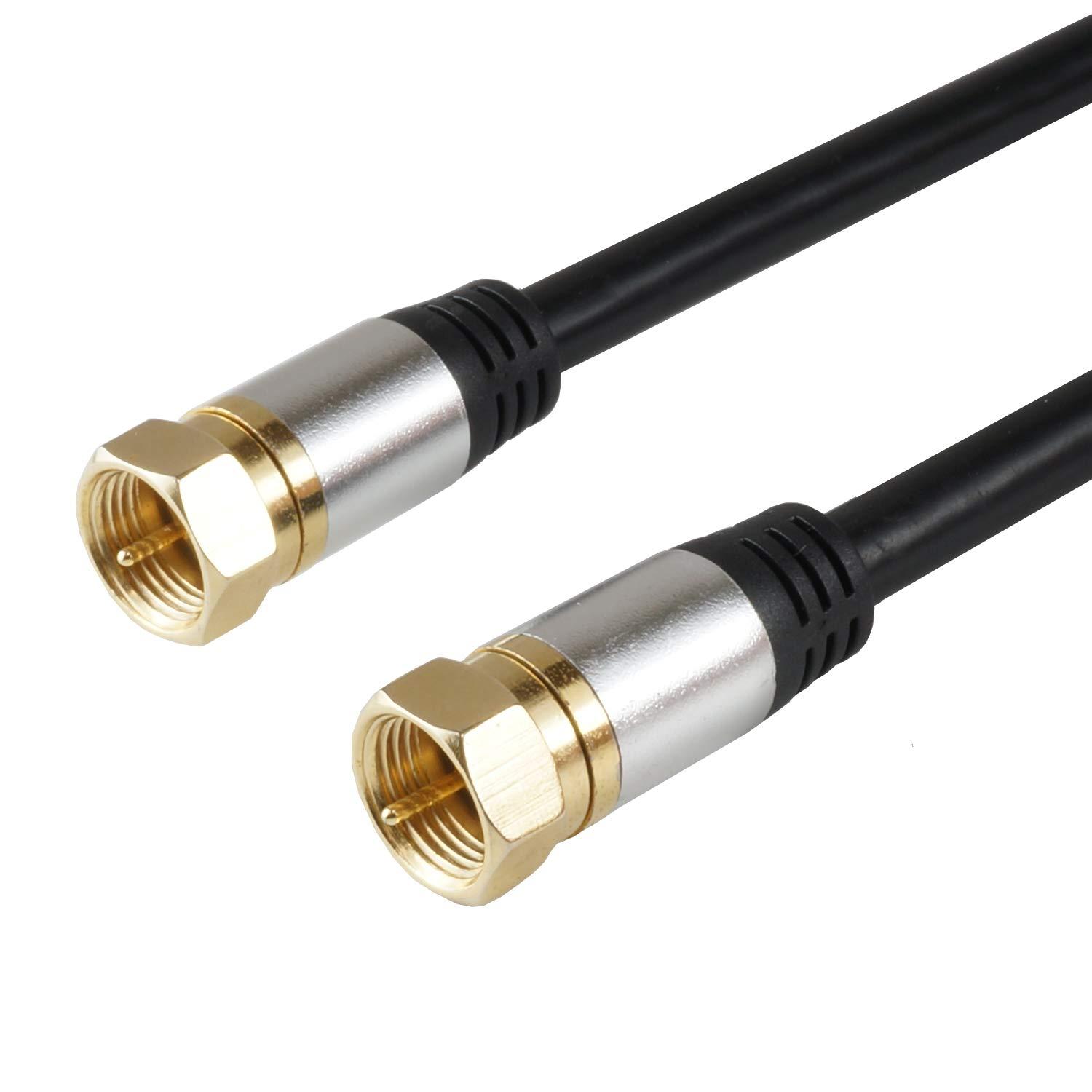 HORIC ホーリック アンテナケーブル 1m BK 両側ネジ式コネクタ ストレート AC10-372BK(AC10-372BK)