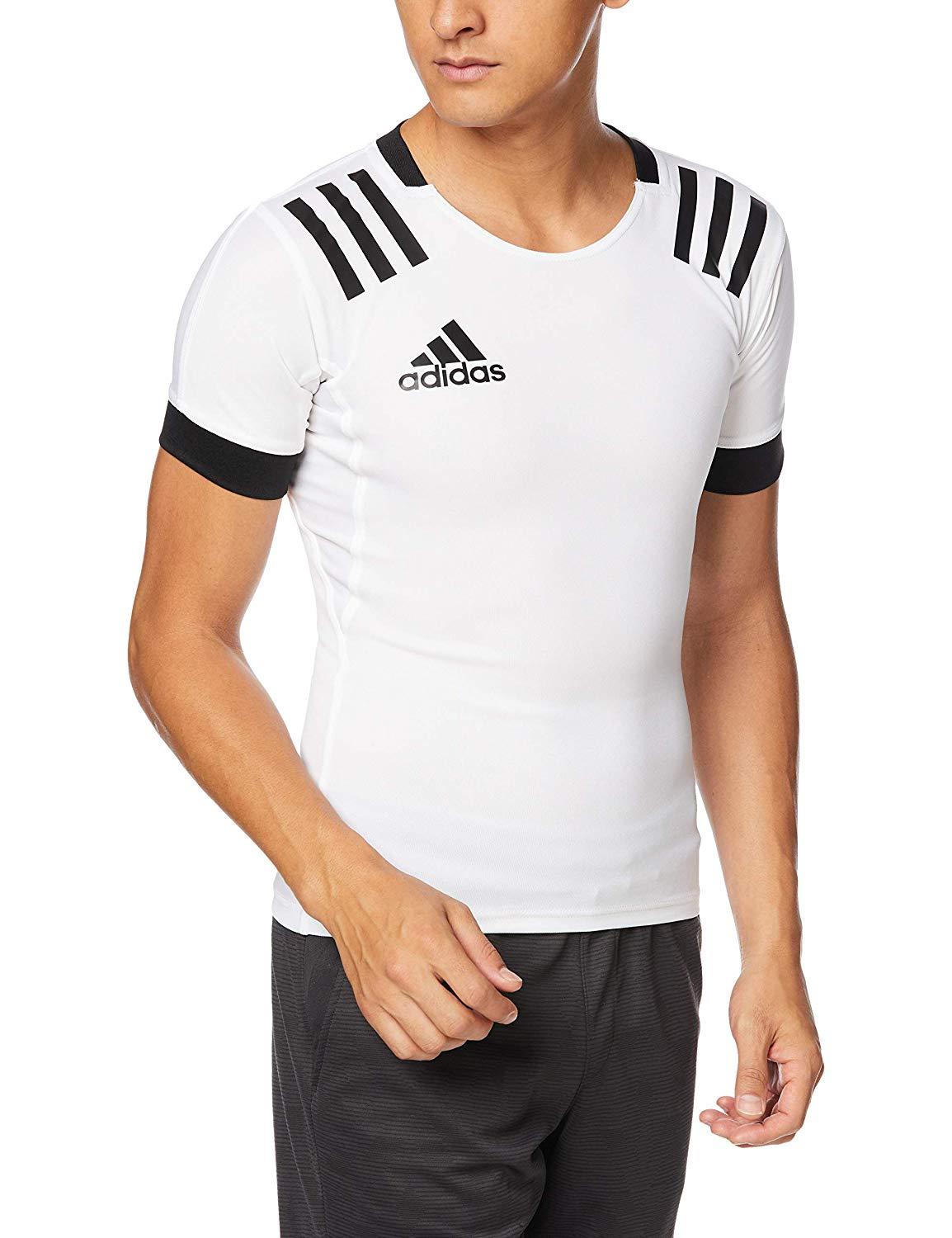 ADIDAS アディダス 01_ラグビー3STシャツ (FXU53) [色 : WHT/BLK] [サイズ : J3XO]