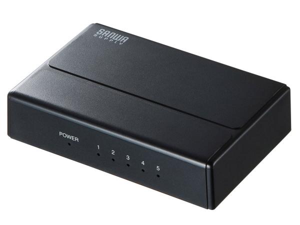 SANWASUPPLY サンワサプライ ギガビット対応スイッチングハブ(5ポート・マグネット付き）　品番：LAN-GIGAP501BK