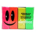 COMOLIFE コモライフ MODELING CLAY(モデリングクレイ) claytoon(クレイトーン) カラー油粘土 4色組(ネオン) 1Pound 3...
