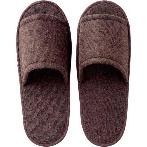 三和 パイルスリッパ 前開き(前開きタイプ) ブラウン 外寸法:約27cm