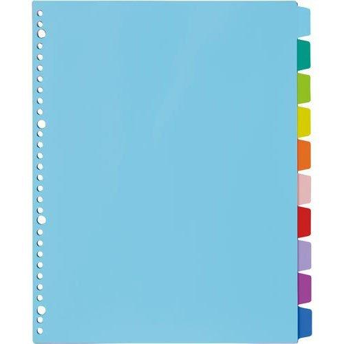 カウネット PP製カラー仕切カードA4縦 30穴 10山