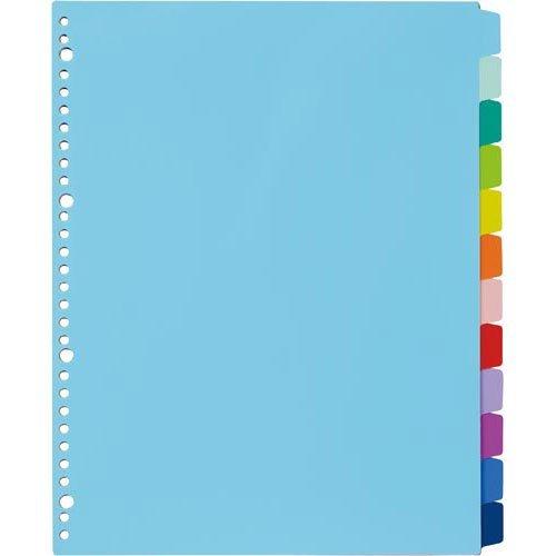 カウネット PP製カラー仕切カードA4縦 30穴 12山