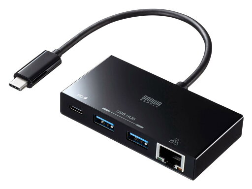 SANWASUPPLY サンワサプライ サンワサプライ USB Type-Cハブ付き ギガビットLANアダプタ USB-3TCH20BK(USB-3TCH20BK) SANWASUPPLY サンワサプライ サンワサプライ USB Type-Cハブ付き ギガビットLANアダプタ USB-3TCH20BK(USB-3TCH20BK)