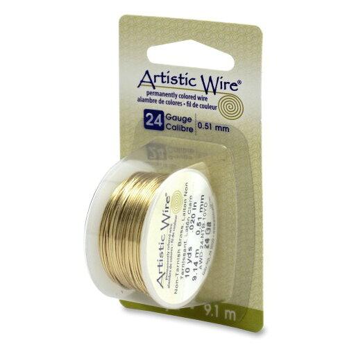 Beadalon Artistic Wire(アーティスティックワイヤー) ノンターニッシュブラス 0.5mm×約9.1m 24 (1601520)