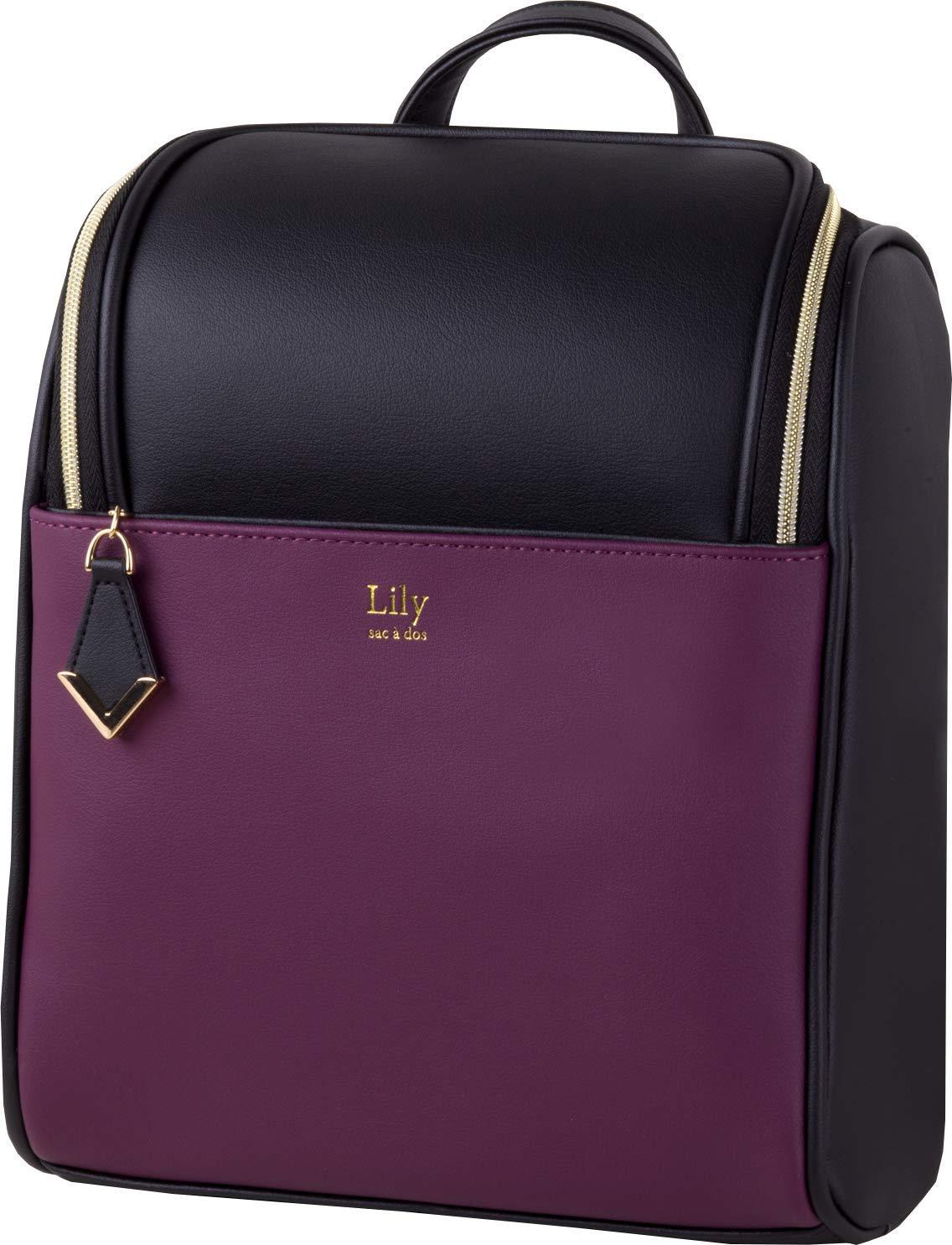 NATURALdesign Lily ミニリュックサック Bag-Lily-M02 ブラック×ワインレッド (1605391)