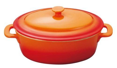 ミヤザキ食器 ソレイユ　オーバルキャセロール　SSO1813　オレンジ【RSLI001】