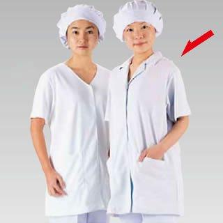Work Clothes - TKG テイケイジイ 遠藤商事 テクノファインコート　女子襟有り半袖白衣NR−432　M【SHK4502】