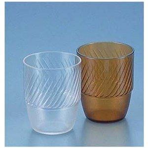 台和 ポリカーボネイト　筋入コップPC−22　（アンバー）【PKT017B】