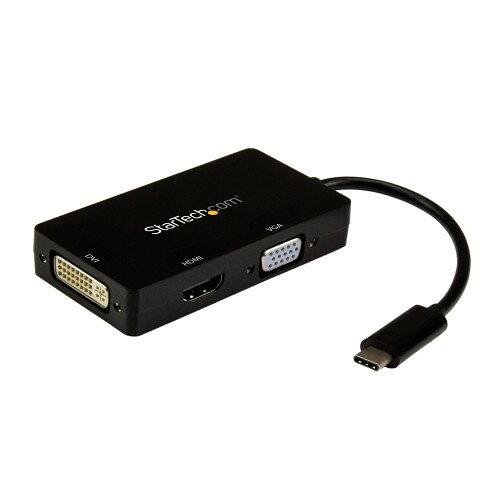 Startech StarTech.com USB-C接続ノートパソコン用マルチポートアダプタ USB Type-C - HDMI/DVI/VGA CDPVGDVHDBP