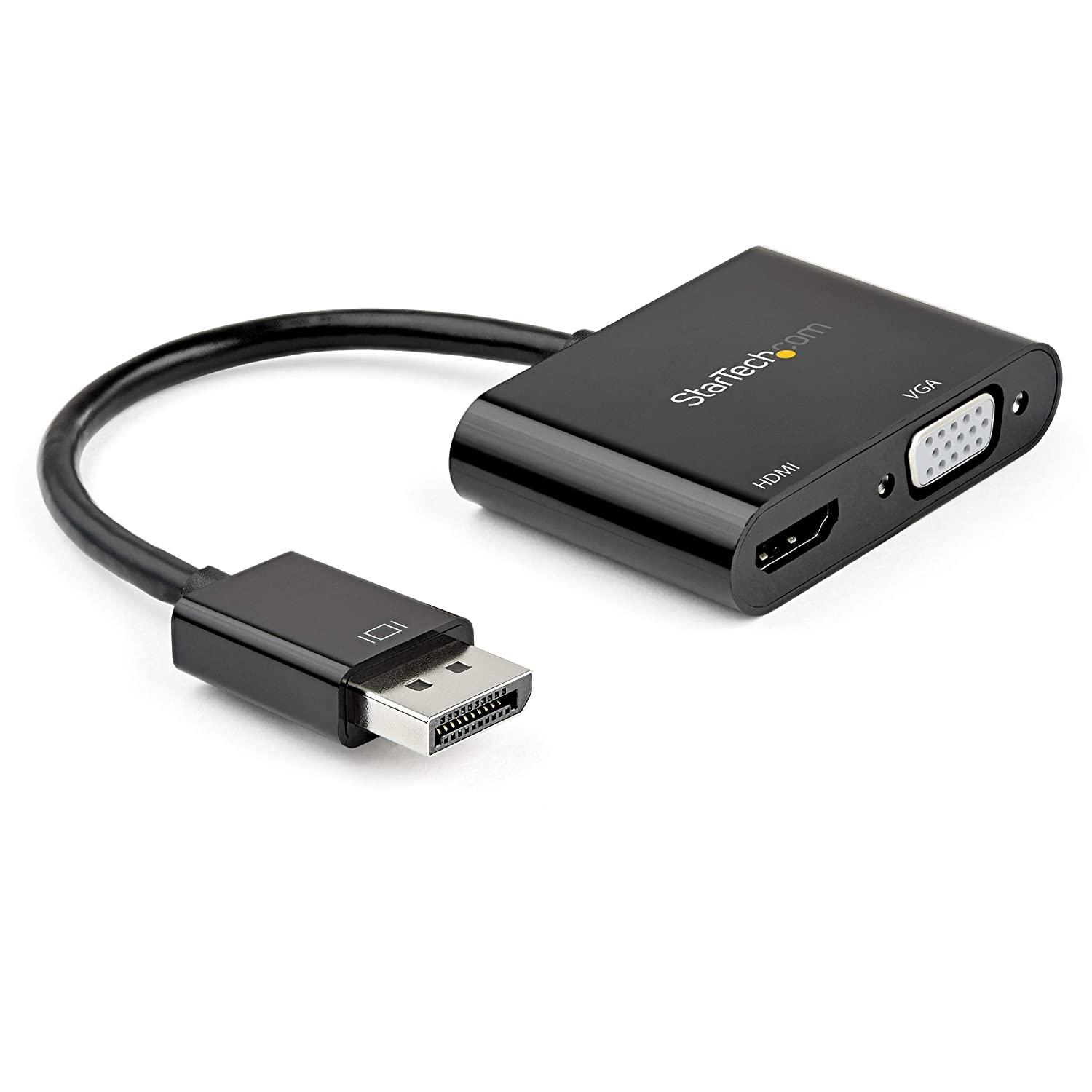 STARTECH.COM DisplayPort - HDMI/VGA ϊA_v^ 4K/60Hz M/W 2-in-1A_v^(DP2VGAHD20)