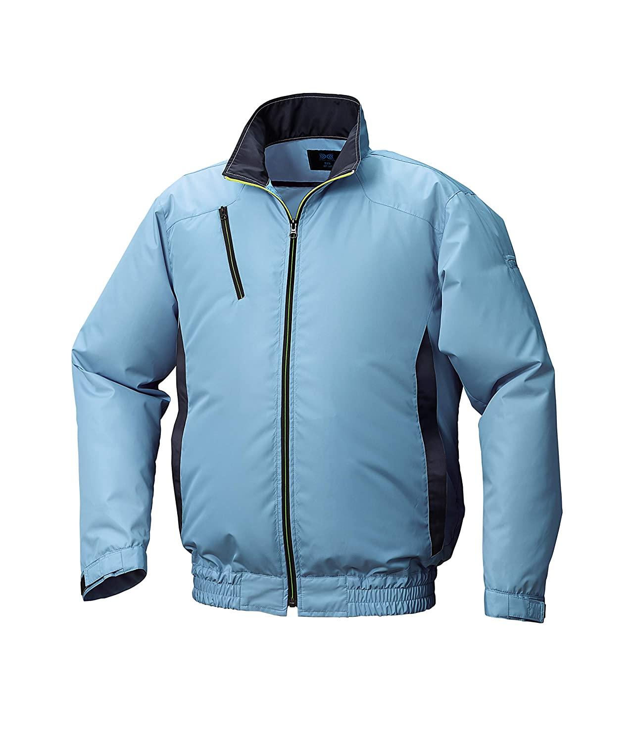 KUCHOFUKU 空調服 ポリエステル製カジュアル空調服ウェアのみライトブルー×ダークネイビー3L KU92010C2..