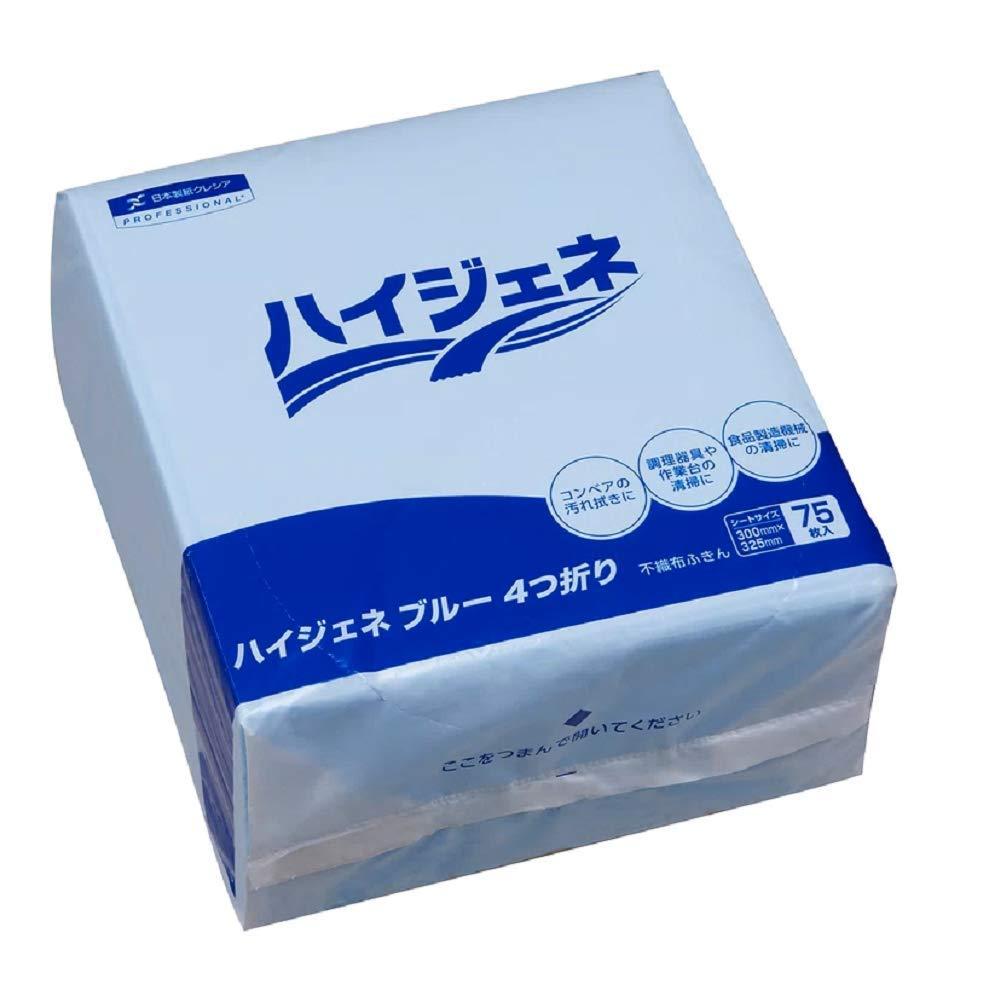 日本製紙クレシア クレシア　ハイジェネ　ブルー4つ折り（75枚入）【JWI1201】