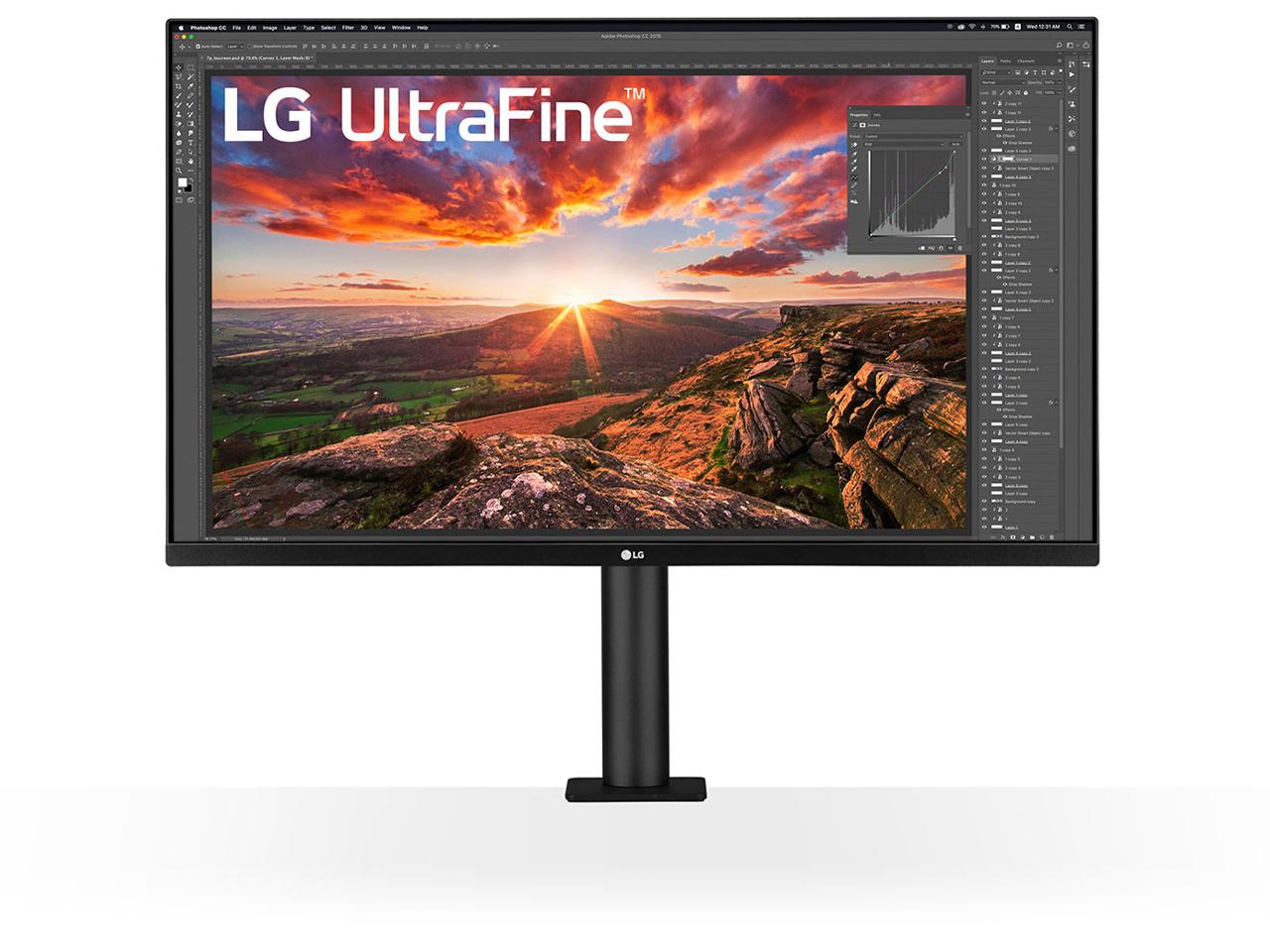 LG LG電子 アームスタンド式31.5インチIPS 4Kモニター ブラック(32UN880-B)