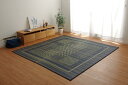 イケヒコ い草ラグ 消臭 カーペット 長方形 ブルー 約191×300cm (裏:不織布) 滑りにくい加工