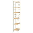 弘益 メタルラック本体 ナチュラル 約30×42.5×180cm サラ スチールラック スリムタイプ SSR-30S(NA)