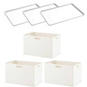 サンカ(Sanka) サンカ?収納ボックス squ+ インボックス Lサイズ (幅38.9×奥行26.6×高さ23.6cm) 3個セット ふた付 ホワイト NIB-L3PML(NW)(3)