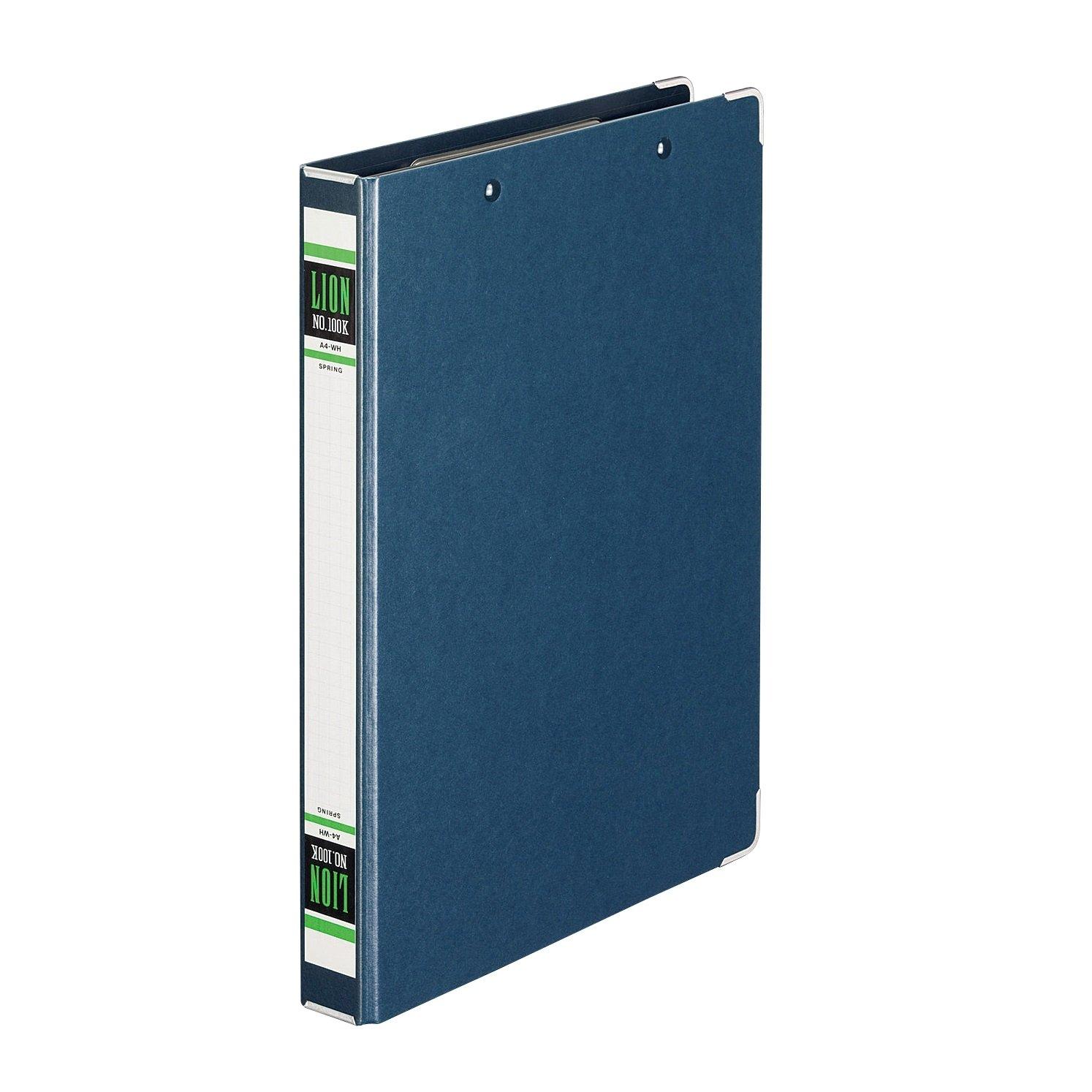 ライオン事務器 ファイル スプリング式 A4WH No.100K-A4WH 紺