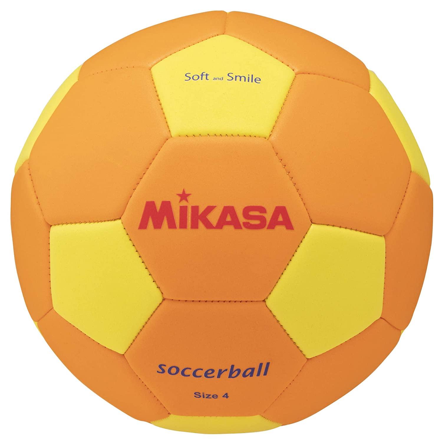 ミカサ(MIKASA)スマイルサッカーボール 4号(小学生向け)マシン縫い オレンジ/イエロー STPEF4-OY