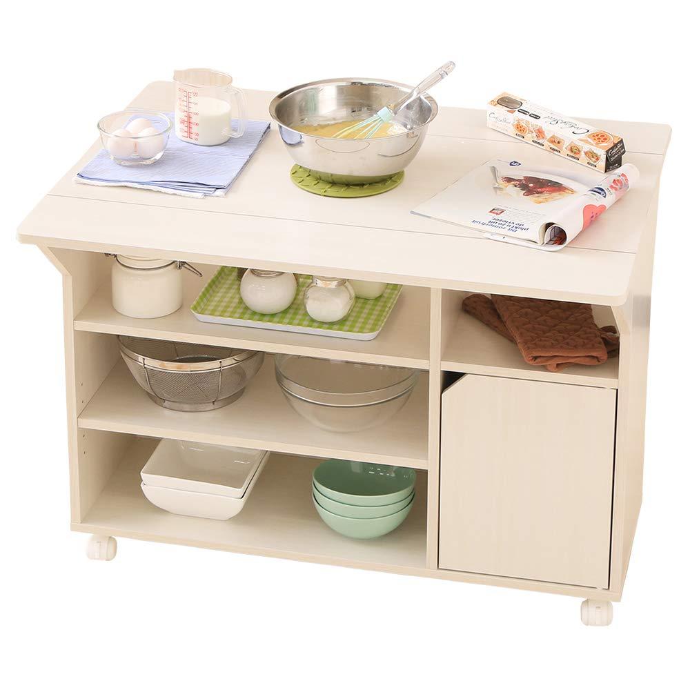 IRISOHYAMA アイリスオーヤマ アイリスオーヤマ(IRIS OHYAMA) キッチンワゴン ホワイト 幅90cm 両扉付き