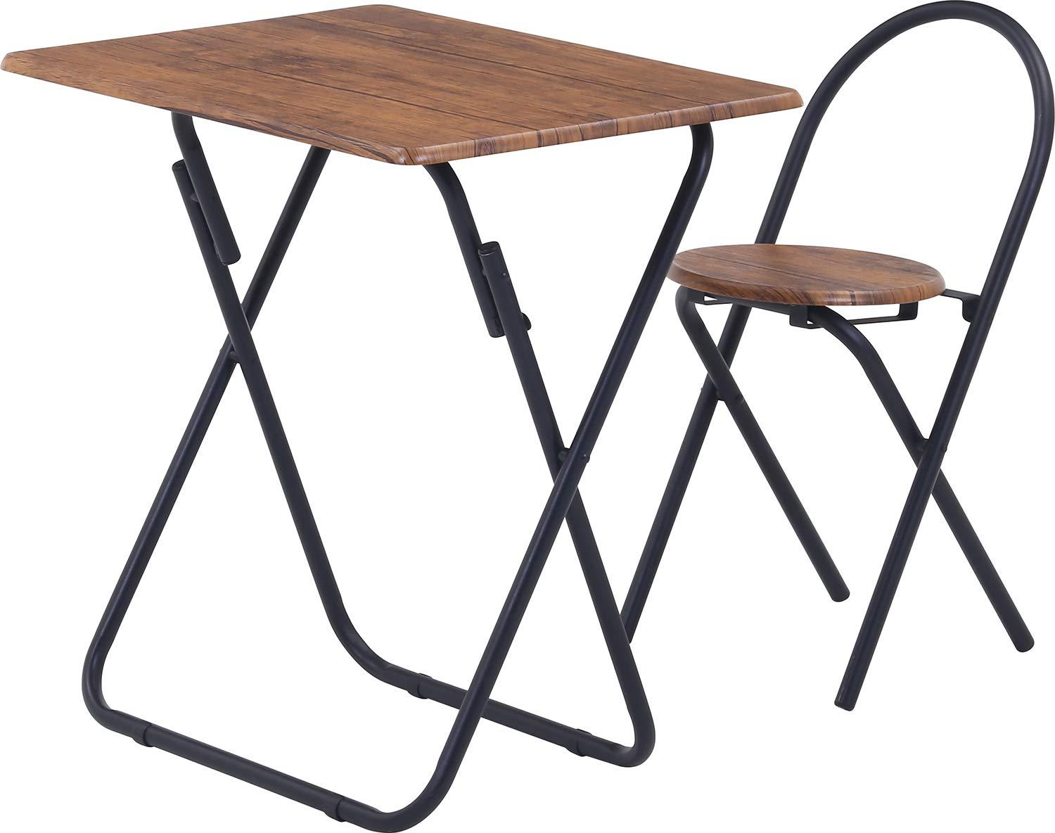 不二貿易 折りたたみテーブルチェアセットBR 19359 型番:TH3013 カラー:Brown ※北海道、沖縄、離島配送..