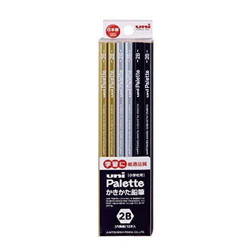 三菱鉛筆 かきかた鉛筆 ユニパレット 2B ブラック 1ダース K56172B 【× 3 パック】