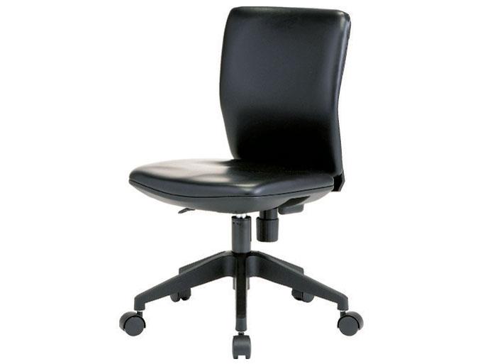 TRUSCO トラスコ中山 TRUSCO 体圧分散オフィスチェア ビニールレザー張り 肘無 ブラック FCC55L-BK