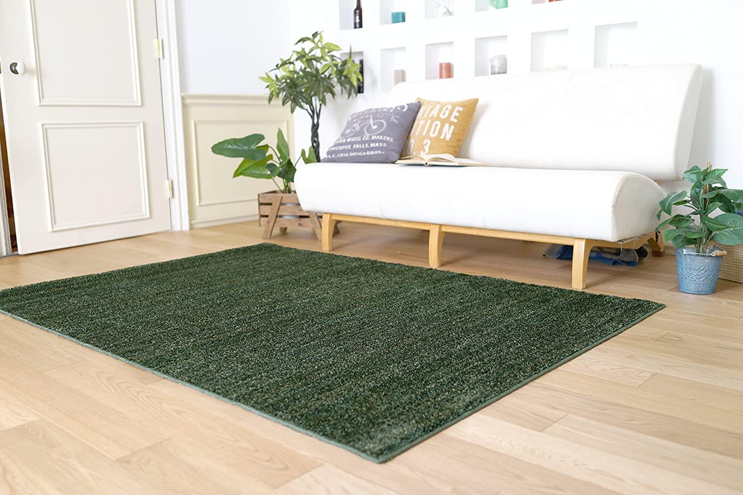 スミノエ(Suminoe) スミノエ ラグ・カーペット フォレストグリーン 200×200cm 防ダニ 防炎 リュストル