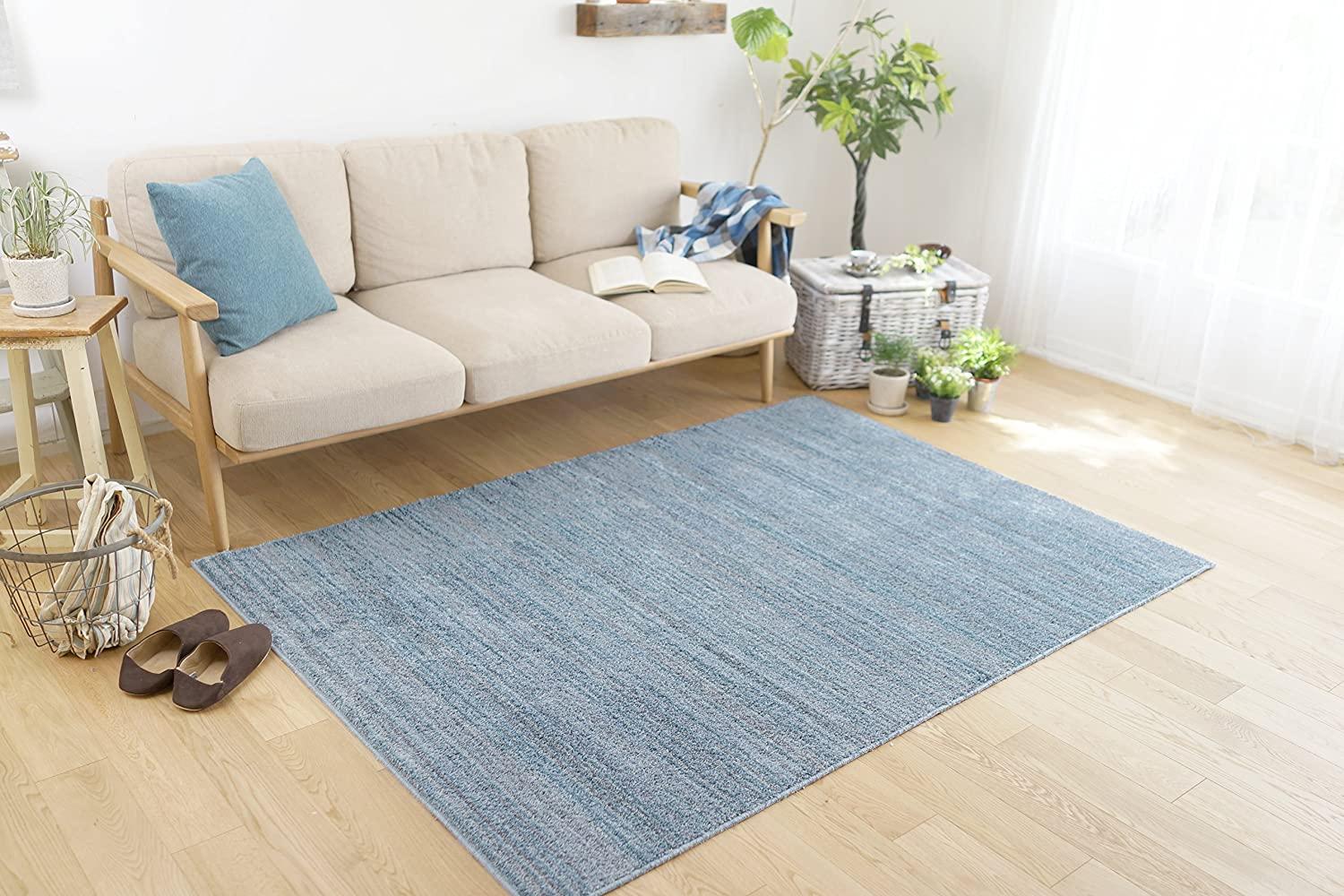 スミノエ(Suminoe) スミノエ ラグ・カーペット アイスブルー 200×200cm 防ダニ 防炎 リュストル
