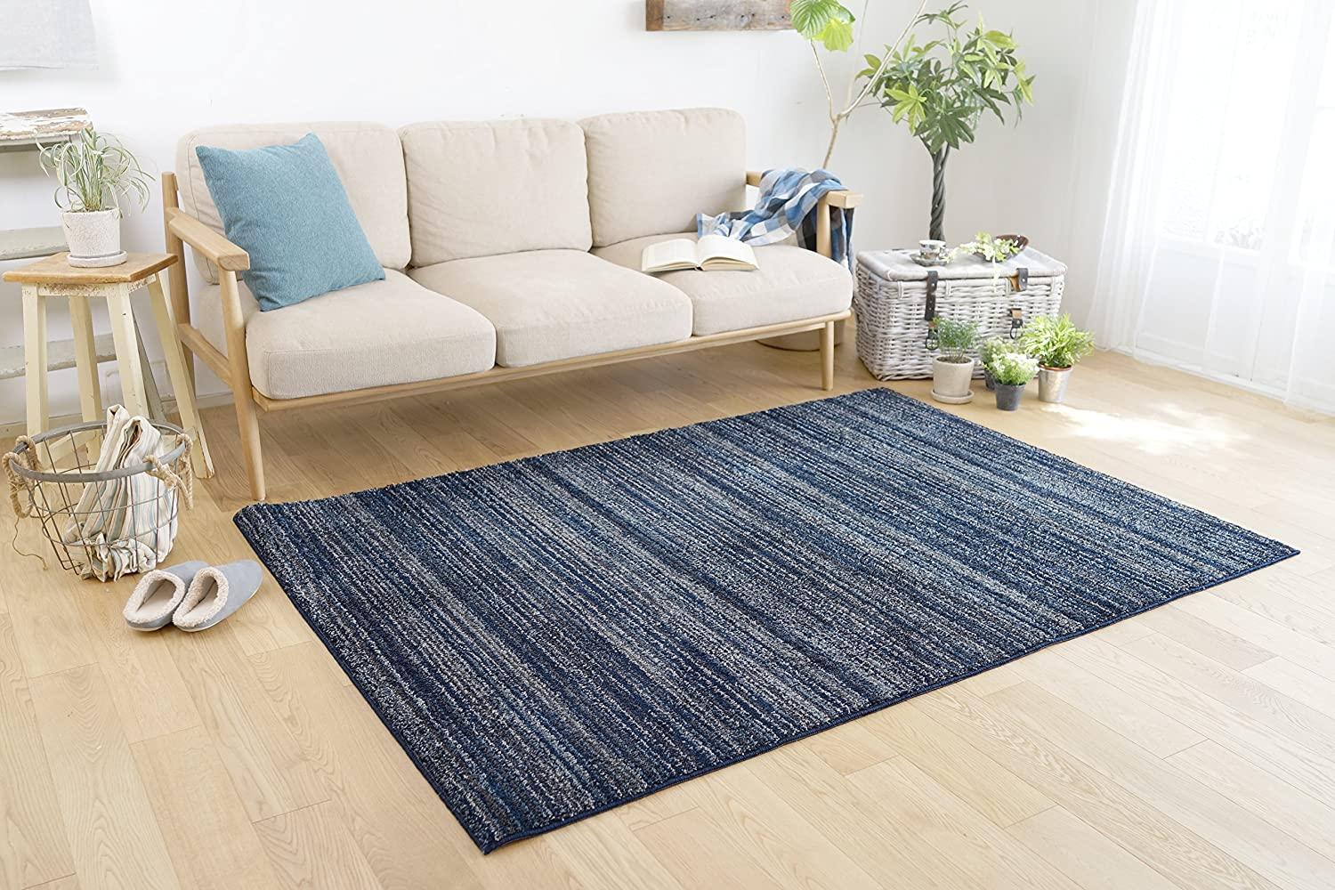 スミノエ(Suminoe) スミノエ ラグ・カーペット ネイビーグレー 200×200cm 防ダニ 防炎 リュストル