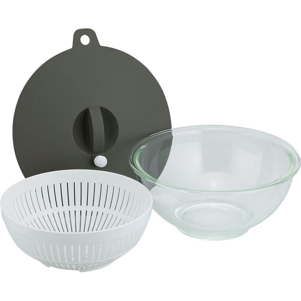 和平フレイズ 電子OK 耐熱ガラス ボウル＆ざる セット 18cm 蓋付 時短 調理 マジカリーノ RE-7268