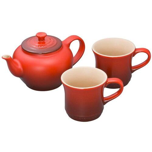 ル・クルーゼ ティーポット&マグ ル・クルーゼ(Le Creuset) ティーポット＆マグSS（2個入）セット910296－00　Cレッド【RLK1301】