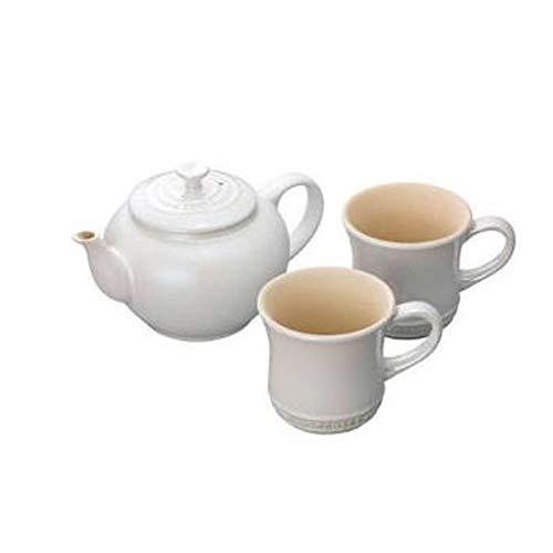 ル・クルーゼ(Le Creuset) ティーポット＆マグSS（2個入）セット910296－00　ホワイトL【RLK1303】