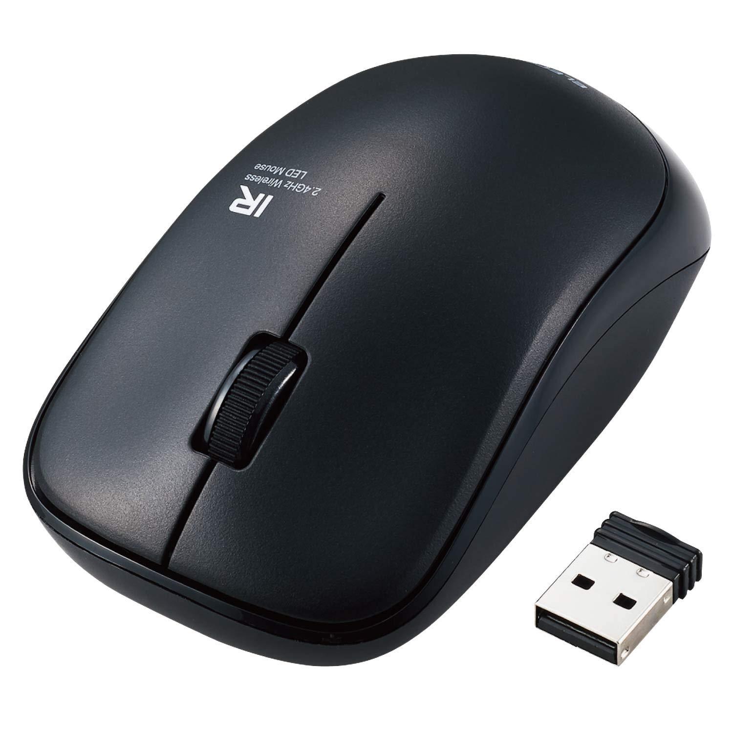 ELECOM エレコム エレコム ワイヤレスマウス ENELO M-IR07DRSKBK 抗菌 静音 電池寿命約2.5年 3ボタン ブラック