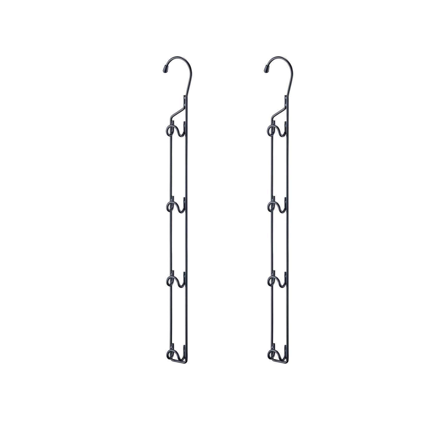 Hanger - 伸晃 Belca 衣類収納 省スペースハンガー 2個入り 幅5.6×奥行2.1×高さ49cm ブラック 4連タイプ CH-SH2
