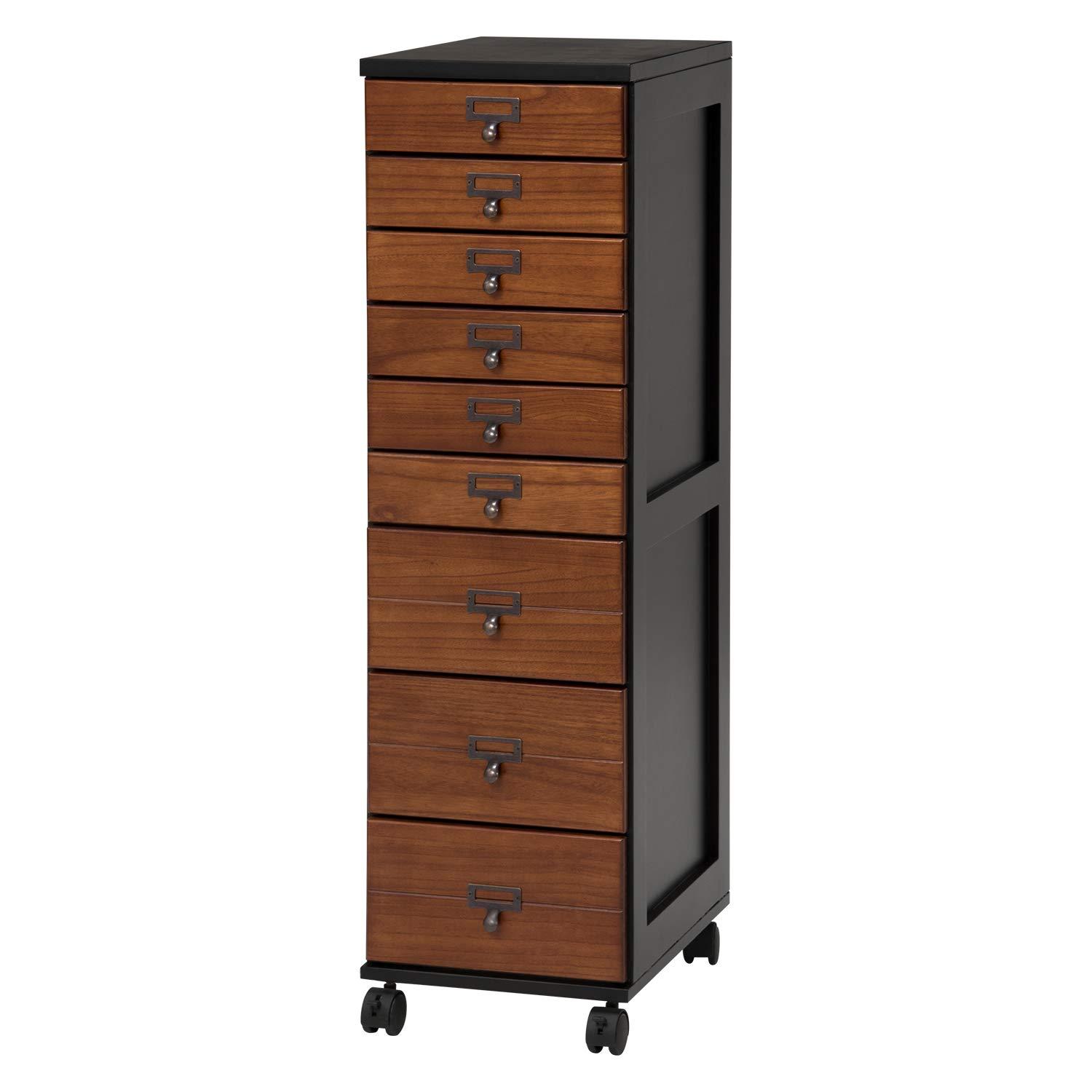 HAGIHARA 萩原 萩原 多段チェスト 書類チェスト 書類 棚 A4 引出9段 【すぐに使える完成品】キャビネッ..