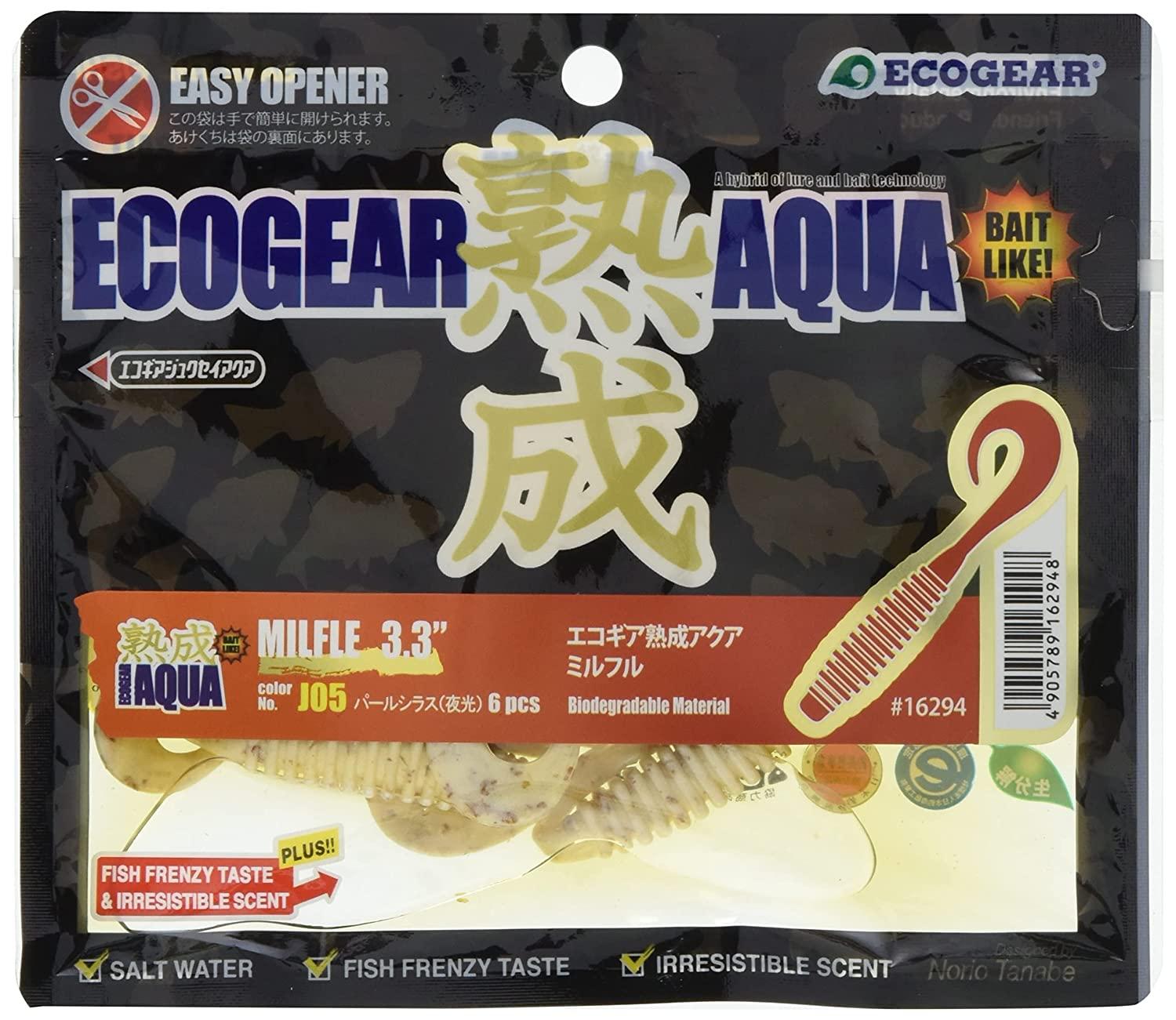 マルキュー エコギア(Ecogear) ワーム 熟成アクア ミルフル 3.3インチ J05 パールシラス(夜光).