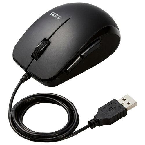 ELECOM エレコム BlueLEDマウス/有線/5ボタン/サイドラバー/抗菌/ブラック(M-BL28UBKBK)